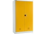Schäfer Shop Select Umweltschrank, B 1200 x T 500 x H 1935 mm, 4 WHG-Wannen à 14 Liter, lichtgrau/goldgelb