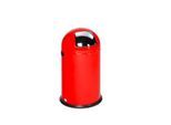 VAR Abfallsammler, 22 L, Stahl-Inneneimer, Metallgriff, rot