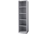 Schäfer Shop Genius Regalschrank FS, 5 OH, 4 höhenverstellbare Fachböden, bis 250 kg, B 545 x T 420 x H 1950 mm, Stahl, weißaluminium RAL 9006