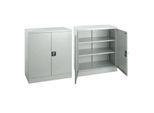 2er-Set Schäfer Shop Select Stahlschrank, 2OH, B 916 x T 422 x H 1000 mm, lichtgrau
