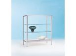 Standvitrine BST, halbhoch, Brandschutzklasse B1, 3 Fächer, abschließbare Schiebetüren, B 1200 x T 500 x H 1020 mm, Aluminium/Glas, silber