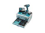 Makita DHP482RFX9 Akku-Schlagbohrschrauber 18V / 30 Ah + 96-tlg. Zubehör-Set im Alukoffer 197019-9 bürstenloser Motor inkl .2x3 0 Ah Akku BL1830B + Schnellladegerät DC18RC mit LED-Licht und Gürtelclip)