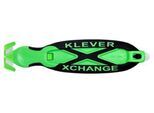 KLEVER Sicherheitsmesser XChange 35 KLEEN, antibakteriell, mit Bandspalter/Umhängeöse, L 165 x B 38 x H 10 mm, grün-schwarz