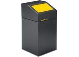 Schäfer Shop Select Wertstoffsammelgerät WSG 40 E, 40 L, verzinktes Stahlblech, pulverbeschichtet, selbstschließend, gelb