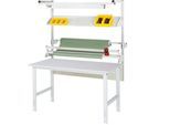 Rau Packtischsystem 02 Arbeitstisch-Serie Tom, B 1500 x T 1000 x H 760-1080 mm, Melamin-Platte, bis 500 kg