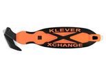 KLEVER Sicherheitsmesser XChange 35, mit Klebebandanritzer/Schaber/Umhängeöse, L 180 x B 38 x H 10 mm, orange-schwarz