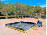 Faltwanne, für Kleingebinde und Fässer 1 x 200 l, Volumen 330 l, B 1066 x T 1066 x H 305 mm, Polyethylen, schwarz