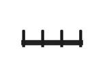 Wandgarderobe Functionals JUST 50 Raven Black, 8 Haken, bis 10 kg, Aluminium und Kunststoff, schwarz