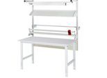 Rau Packtischsystem 02 Arbeitstisch-Serie Tom, B 1500 x T 800 x H 760-1080 mm, Melamin-Platte, bis 500 kg