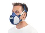 Atemschutzmaske 3M 4279+, Typ ABEK1P3, gegen organische/anorganische Dämpfe, mit integrierten Filtern und Ventilen, wiederverwendbar, blau-weiß, 1 Stück