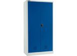Schäfer Shop Select Umweltschrank, B 950 x T 500 x H 1935 mm, 3 Wannen à 18 Liter + WHG-Wanne 11 Liter, lichtgrau/enzianblau