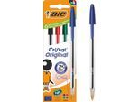 BIC Cristal Original Kugelschreiber Farbmix, 4er Box, 1,0 mm, mittlere Spitze