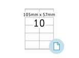 Blattetiketten HERMA 8420, permanenthaftend, bedruckbar, B 105 x H 57 mm, Papier, weiß, 5000 Stück/500 Blatt
