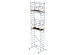 Munk Rollgerüst, Aluminium-Rundrohr, Arbeitshöhe bis 7,2 m, Fahrbalken 1.500 mm, GS-geprüft, DIN EN 1004, H 5,30 m