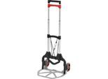 Schäfer Shop Select Sackkarre, Tragkraft 60 kg, klappbar, elastisches Spannband, 2 Bockrollen, Aluminium/Kunststoff, rot-schwarz-silber