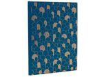 Exacompta Gästebuch Néo Déco Bleu de France 220x270 mm, 100 Seiten Clairefontaine, Goldschnitt, transparente Box Fragen Erklären
