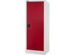 Schäfer Shop Select Umweltschrank, B 1200 x T 500 x H 1585 mm, 3 WHG-Wannen à 14 Liter, lichtgrau/rubinrot