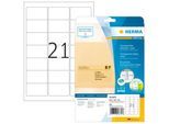 Folienetiketten HERMA 8670, permanenthaftend, selbstklebend, bedruckbar, No-Label-Effekt, B 63,5 x H 38,1 mm, transparent, 525 Stück/25 Blatt