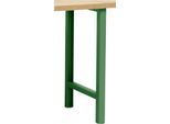 Schäfer Shop Select Fußgestell für Arbeitsplatte, nicht höhenverstellbar, T 665 x H 800 mm, resedagrün RAL 6011