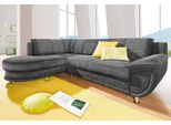 Ecksofa TRENDMANUFAKTUR "Rondo, zeitlos und elegant, bequem, L-Form", grau (anthrazit), B:265cm H:85cm T:190cm, Softlux-Kunstleder;Primabelle-Microfaser;NaturLeder (handschuhweiches Rindsleder in Sitz und Rücken mit SOFTLUX-Kunstleder als Korpus-Bezug);Struktur (23% Polyacryl, 77% Polyester), Sofas, Ecksofa, wahlweise mit Federkern, wahlweise mit Bettfunktion