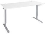 Schäfer Shop Genius Schreibtisch AERO FLEX, elektrisch höhenverstellbar, Rechteck, T-Fuß, B 1800 x T 800 x H 620-1280 mm, weiß/weißalu