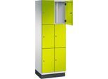 C+P Schließfachschrank Cambio, 6 Fächer, auf Sockel, 1980x600x525mm