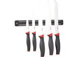 5-teiliges Messerset: Chef/Brot/Fleisch 30 cm, Universal 19 cm, Gemüse 15 cm – Spezialstahl, Hängeleiste