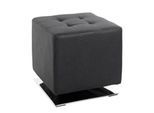 Hocker HAKU, drehbar, gepolstert, B 400 x T 400 x H 420 mm, Kunstleder und Stahl, schwarz-chrom