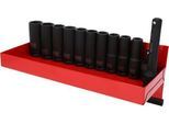 1/2" Sechskant-Kraft-Stecknuss-Satz, lang, 13-tlg