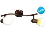 NÄVE LED Deckenspot "Mestre", braun, 2, Ø 7,2cm H: 14cm, 1 Stk., Leuchten, 2er LED Wand-u. Deckenspot, E14, braun, Glasschirm weiß, LED Deckenspot