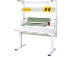 Rau Packtischsystem 02 Werktisch-Serie adlatus 300, B 1500 x T 1000 x H 720-1120 mm, Melamin-Platte, bis 300 kg
