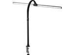 LED-Schreibtischleuchte 905-11, Schwarz, 20 W, 2.200 lm, stufenlos dimmbar, 5 Farbtemperaturen (3.000-6.500 K), CRI 80, mit Klemme, flexibler Leuchtarm, 30.000 h Lebensdauer