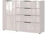 Sideboard, mit 4 Schubladen und 1 Tür, Glasfront- und auflage, B 1340 x T 420 x H 1020 mm, Kaschmir