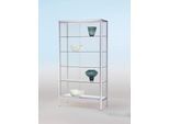Standvitrine BST, Brandschutzklasse B1, 5 Fächer, abschließbare Schiebetüren, B 800 x T 500 x H 1950 mm, Aluminium/Glas, silber