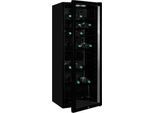 Exquisit Glastürkühlschrank GKS240-GT-160C Schwarz 237 l, Umluft, 6 Ablagen, Türschloss, freistehend