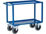 Tischwagen, 2 Ladeflächen/Blechwannen, 895 x 495 mm, Tragkraft 400 kg