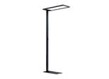 LED Stehleuchte UOL, 100 W, 11230 lm, 4000 K, bildschirmarbeitsplatzfähig, direktes/indirektes Licht, dimmbar, USB-Port, Aluminium/Acrylglas, schwarz