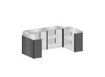 Schulte Lagertechnik erweiterbares Thekensystem MULTIplus Set 3, U-Form, 1 x Startmodul/2 x Mittelmodul/2 x Eckmodul/1 x Endmodul, mit Arbeitsplatten