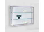 Wandvitrine BST, Brandschutzklasse B1, 3 Fächer, abschließbare Schiebetüren, B 1020 x T 300 x H 1020 mm, Aluminium/Glas/Metall, silber-weiß