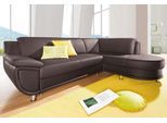 Ecksofa TRENDMANUFAKTUR "Rondo, zeitlos und elegant, bequem, L-Form", braun, B:265cm H:85cm T:190cm, Softlux-Kunstleder;Primabelle-Microfaser;NaturLeder (handschuhweiches Rindsleder in Sitz und Rücken mit SOFTLUX-Kunstleder als Korpus-Bezug);Struktur (23% Polyacryl, 77% Polyester), Sofas, Ecksofa, wahlweise mit Federkern, wahlweise mit Bettfunktion