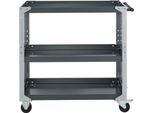 Schäfer Shop Pure Rollwagen AST31, 3 Etagen, 2 Lochplatten, bis 240 kg, Schiebegriff, Stahl und Aluminium, weißaluminium/anthrazitgrau
