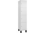 C+P Schließfachschrank Cambio, 1 Abteil, 4 Fächer, auf Füßen, B 400 x T 525 x H 1980 mm, verkehrsweiß