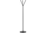 Garderobenständer HAKU, 3 Haken, Gesamttragkraft 25 kg, Fußplatte, Ø 350 x H 1730 mm, Stahlrohr pulverbeschichtet/Metall, schwarz