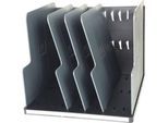 Exacompta Modulotop Sorter A4+ EcoBlack Schwarz/Grau, 5 Trennplatten, Etikettenhalter, Recycling, Blauer Engel