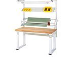 Rau Packtischsystem 02 Werbank-Serie adlatus 600, B 2000 x T 700 x H 740-1140 mm, Buche-Massivholzplatte, bis 600 kg
