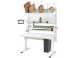 Rau Packtischsystem 06 Werktisch-Serie adlatus 300, B 1500 x T 800 x H 720-1120 mm, Melamin-Platte, bis 300 kg
