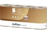 Satino Toilettenpapier PureSoft, 2-lagig, mit Prägung, L 44 m x B 94 mm, 100 % Recycling-Karton, soft beige, 8 x 400 Blatt