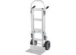 Schäfer Shop Select Sackkarre, 2-in-1, Tragkraft 250 kg, klappbar, Bock- und Lenkrollen, Aluminium/Kunststoff, schwarz-silber