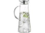 Glaskaraffe 1,7 L Borosilikatglas hitzebeständig, Edelstahl-Silikon-Deckel 18/10, H 285 mm