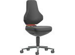 TEXON 2 Arbeitsstuhl Skintec schwarz, pflegeleicht und weich, mit Auto-Motion Technik und Rollen